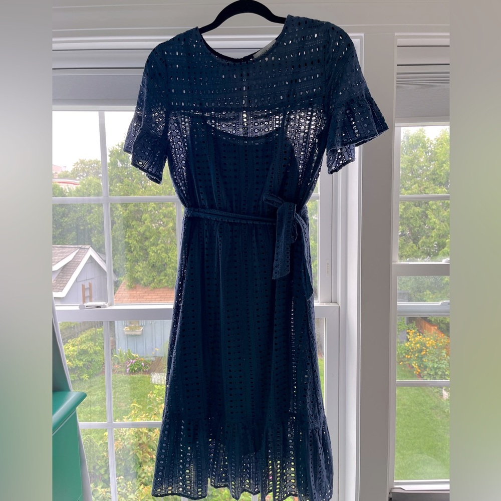 Amour Vert Organic Cotton Classic Eyelet Dress XS